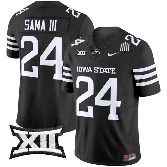 Men's Iowa State Cyclones 2025 Vapor Limited Jersey black #24 Abu Sama III