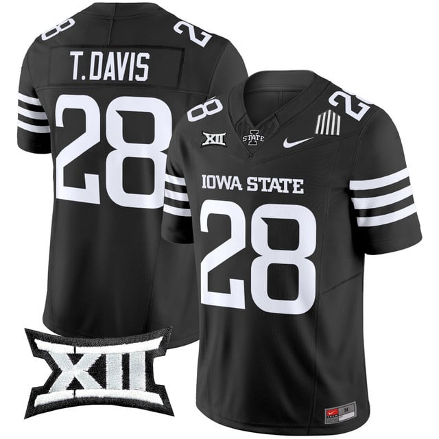 Men's Iowa State Cyclones 2025 Vapor Limited Jersey black #28 Troy Davis