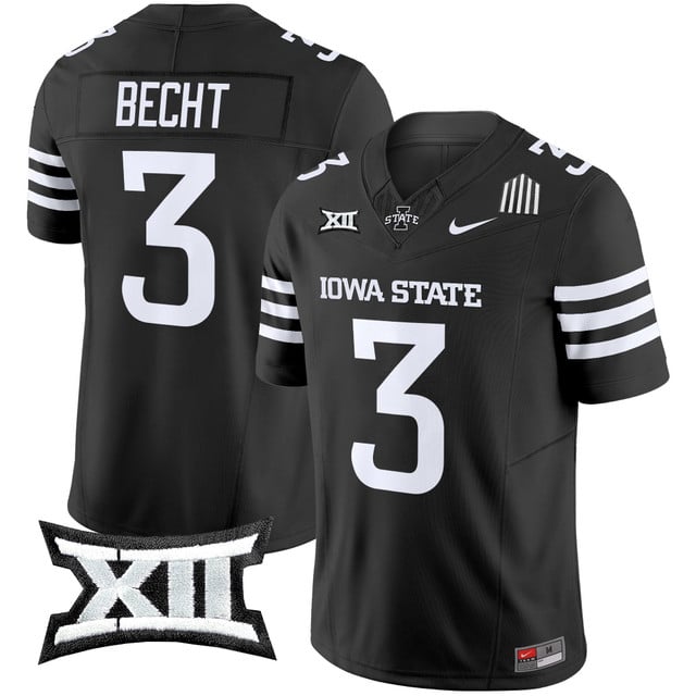 Men's Iowa State Cyclones 2025 Vapor Limited Jersey black #3 Rocco Becht