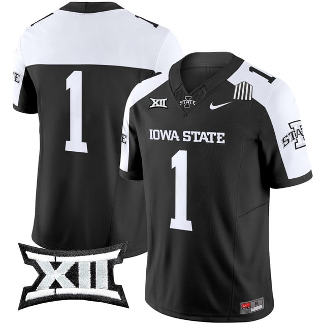 Men's Iowa State Cyclones 2025 Vapor Limited Jersey black white #1