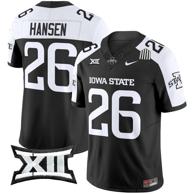 Men's Iowa State Cyclones 2025 Vapor Limited Jersey black white #26 Carson Hansen