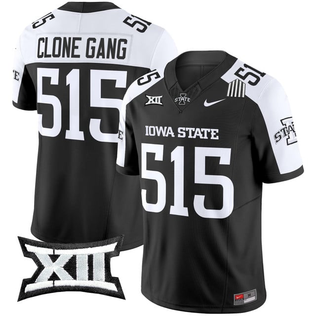 Men's Iowa State Cyclones 2025 Vapor Limited Jersey black white #515 Clone Gang