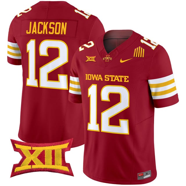 Men's Iowa State Cyclones 2025 Vapor Limited Jersey red #12 Jay Jackson