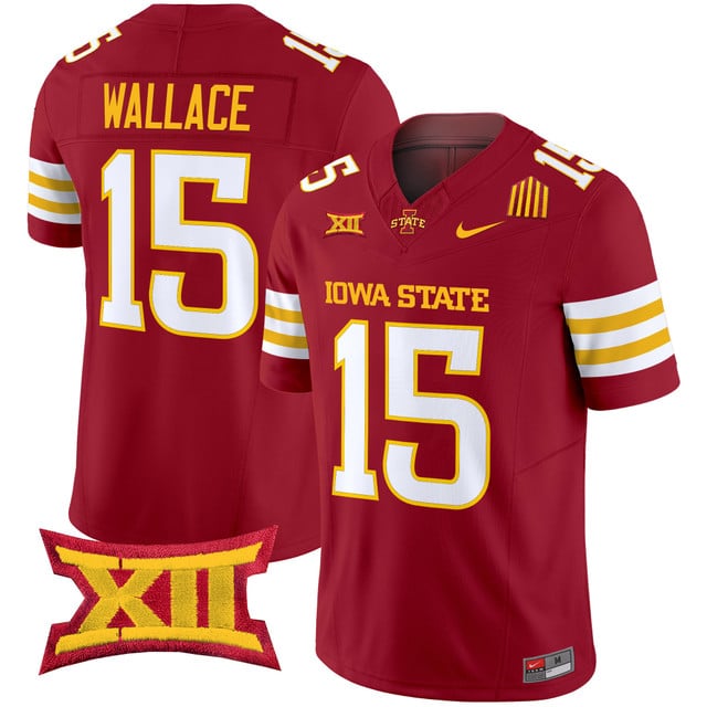 Men's Iowa State Cyclones 2025 Vapor Limited Jersey red #15 Seneca Wallace