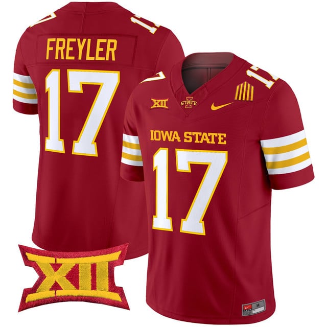 Men's Iowa State Cyclones 2025 Vapor Limited Jersey red #17 Beau Freyler