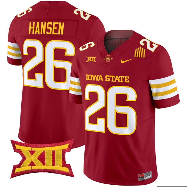 Men's Iowa State Cyclones 2025 Vapor Limited Jersey red #26 Carson Hansen