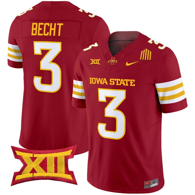 Men's Iowa State Cyclones 2025 Vapor Limited Jersey red #3 Rocco Becht