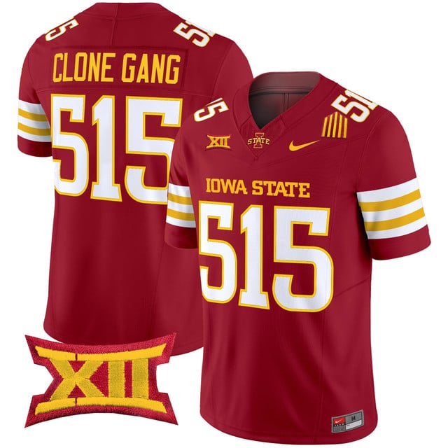 Men's Iowa State Cyclones 2025 Vapor Limited Jersey red #515 Clone Gang