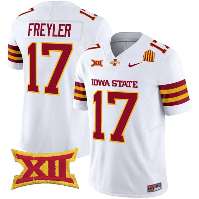 Men's Iowa State Cyclones 2025 Vapor Limited Jersey white #17 Beau Freyler