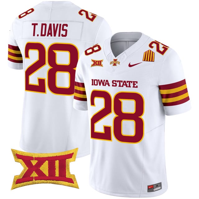 Men's Iowa State Cyclones 2025 Vapor Limited Jersey white #28 Troy Davis
