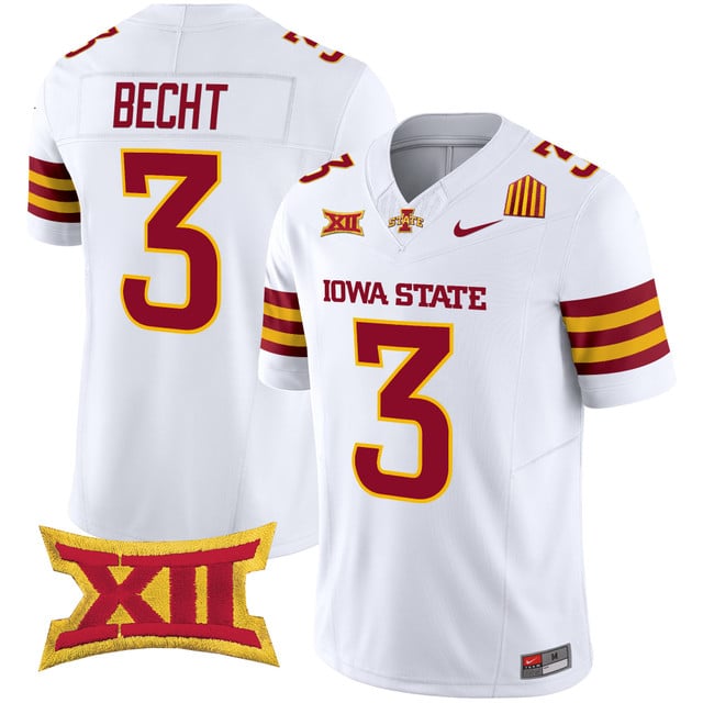Men's Iowa State Cyclones 2025 Vapor Limited Jersey white #3 Rocco Becht