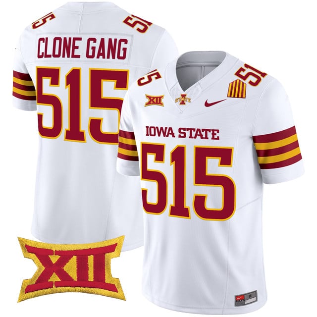 Men's Iowa State Cyclones 2025 Vapor Limited Jersey white #515 Clone Gang