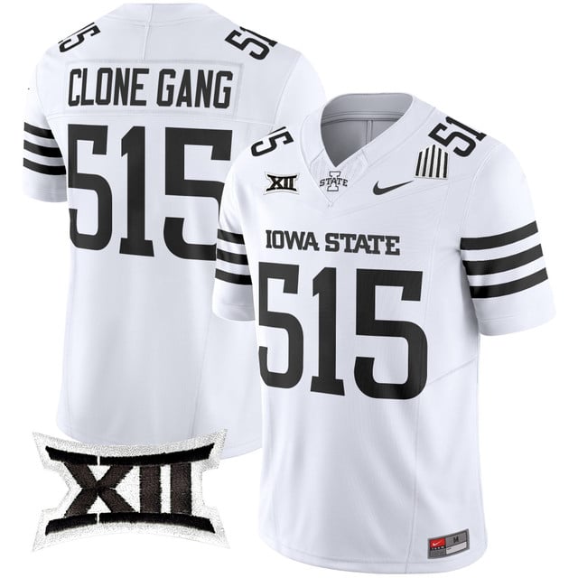 Men's Iowa State Cyclones 2025 Vapor Limited Jersey white Limited #515 Clone Gang