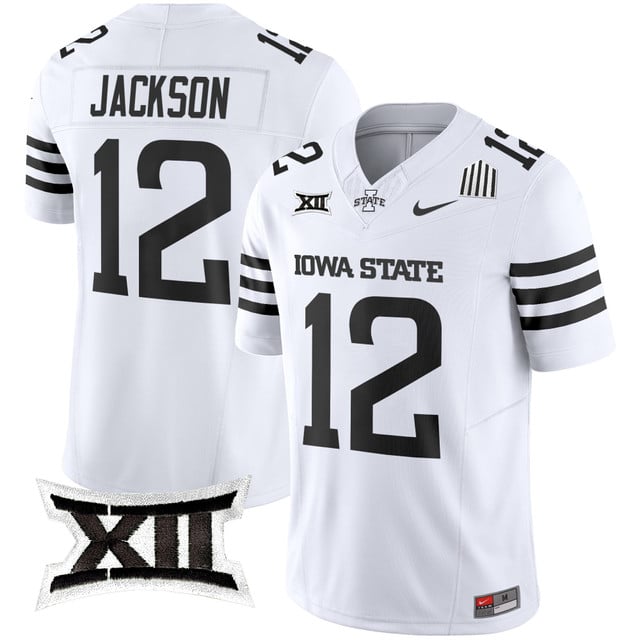 Men's Iowa State Cyclones 2025 Vapor Limited Jersey white limited #12 Jay Jackson