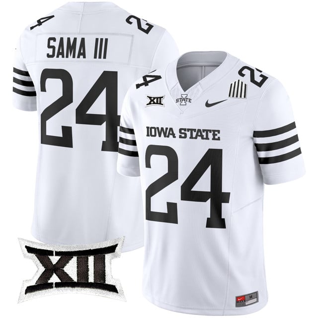 Men's Iowa State Cyclones 2025 Vapor Limited Jersey white limited #24 Abu Sama III