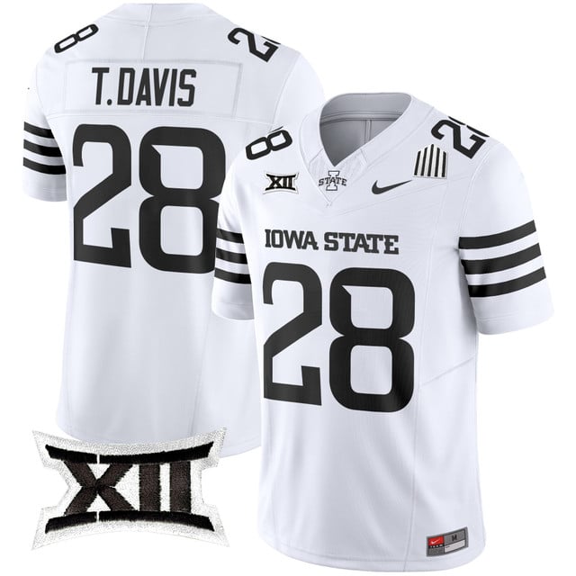 Men's Iowa State Cyclones 2025 Vapor Limited Jersey white limited #28 Troy Davis