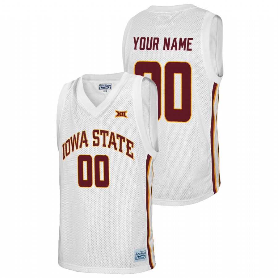 Men's Iowa State Cyclones Custom  College Basketball Jersey White
