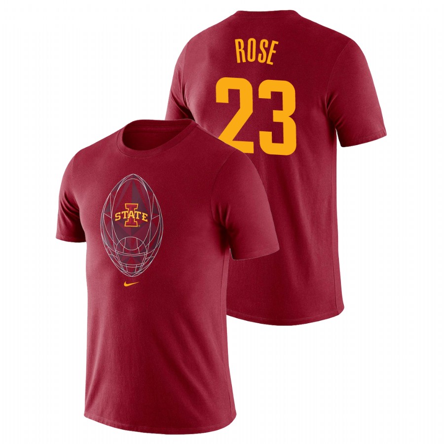 Men's Iowa State Cyclones Football Icon Mike Rose Cardinal T-Shirt