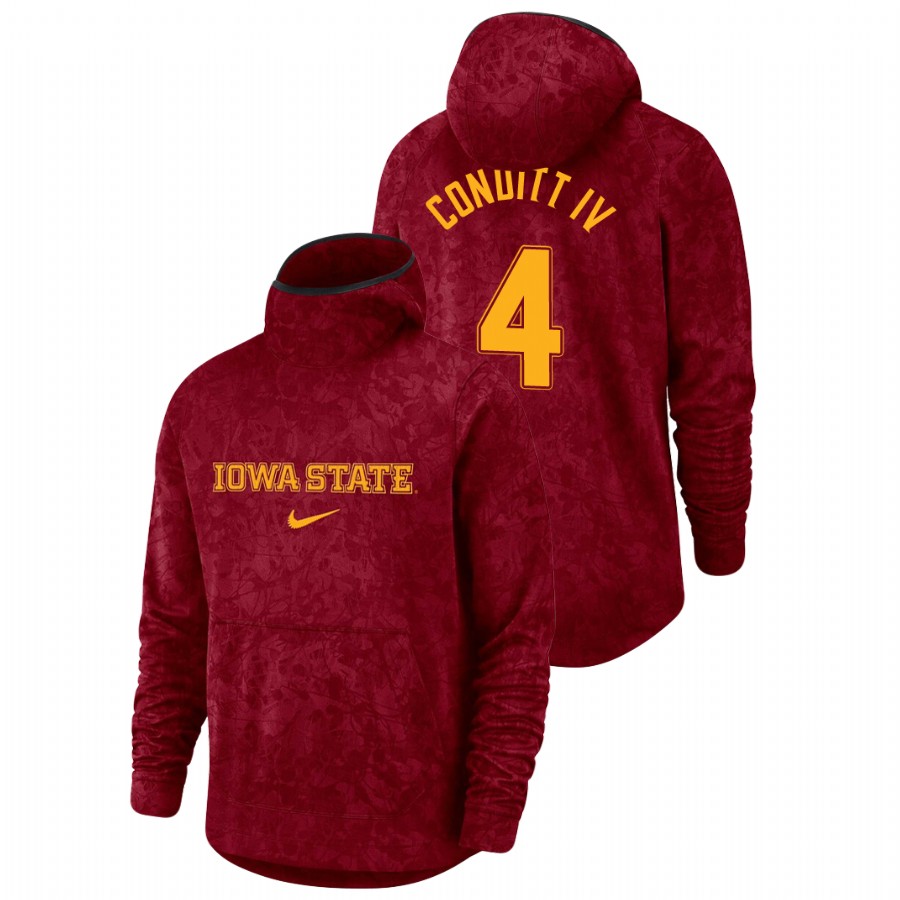 Men's Iowa State Cyclones George Conditt IV Cardinal Basketball Spotlight Team Logo Pullover Hoodie