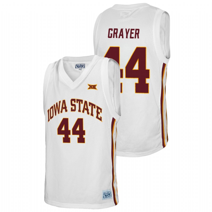 Men's Iowa State Cyclones Jeff Grayer  College Basketball Jersey White