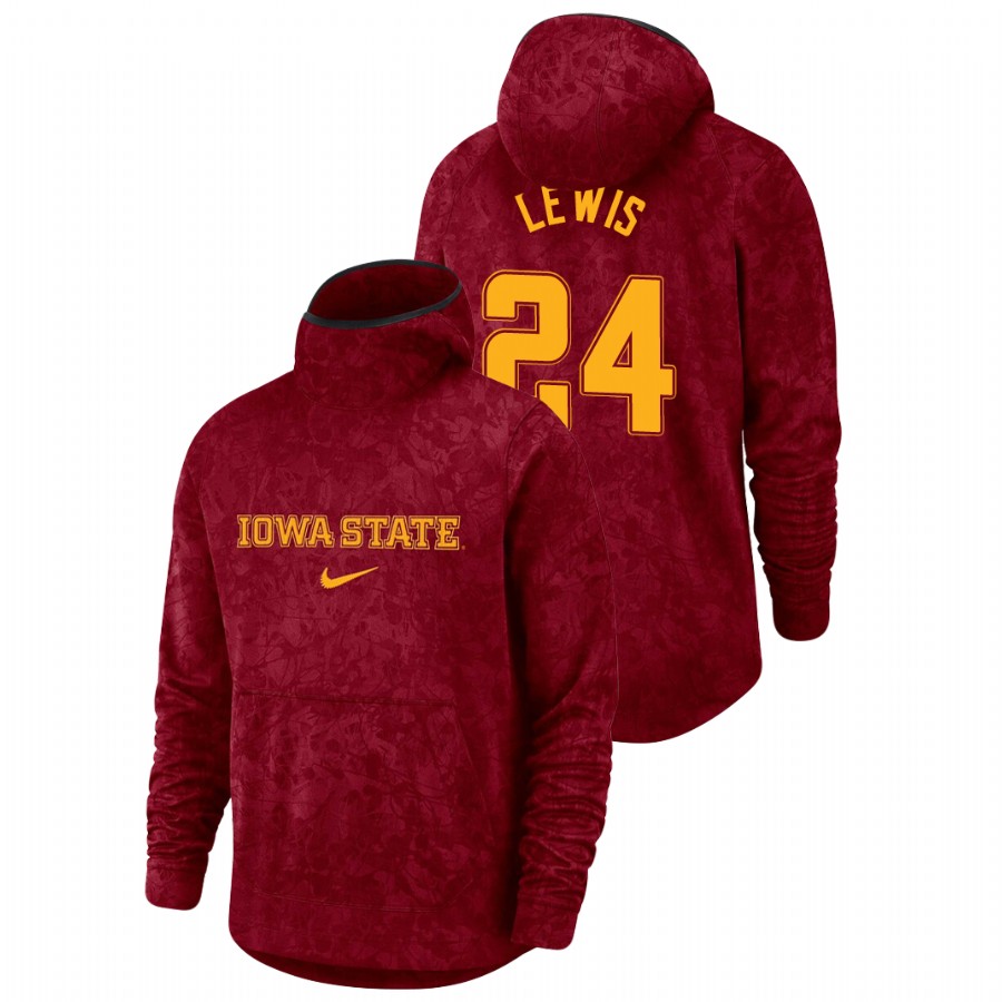 Men's Iowa State Cyclones Terrence Lewis Cardinal Basketball Spotlight Team Logo Pullover Hoodie
