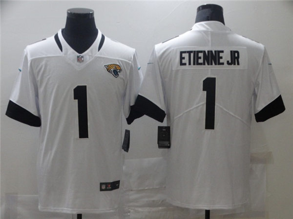 Men's Jacksonville Jaguars #1 Travis Etienne Jr. Nike White Vapor Untouchable Limited Jersey