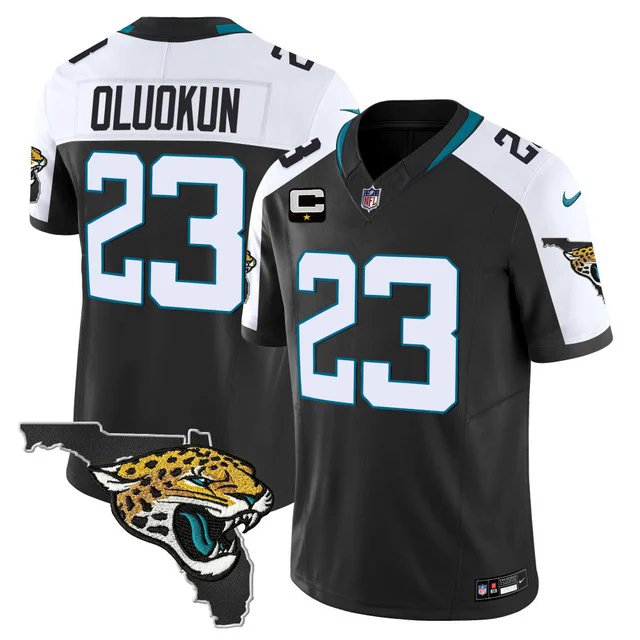 Men's Jacksonville Jaguars Florida Patch Vapor Jersey #23 FOYESADE OLUOKUN.webp