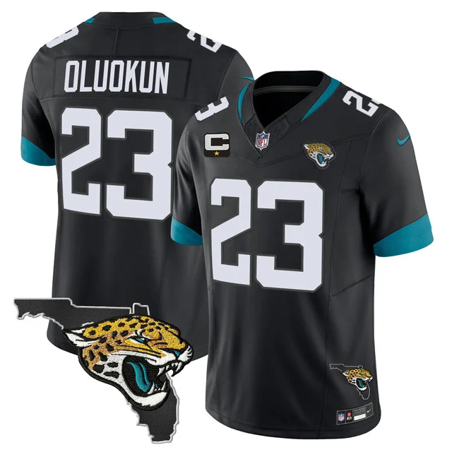 Men's Jacksonville Jaguars Florida Patch Vapor Jersey BLACK #23 FOYESADE OLUOKUN.webp