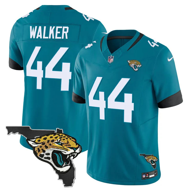 Men's Jacksonville Jaguars Florida Patch Vapor Jersey TEAL #44 TRAVON WALKER.webp