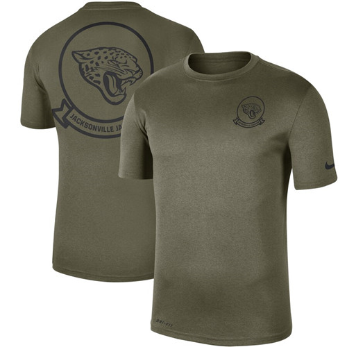 Men's Jacksonville Jaguars Nike Olive 2019 Salute To Service Sideline Seal Legend Performance T-Shirt