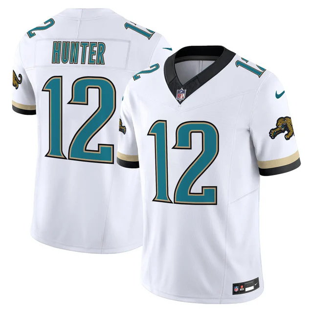 Men's Jacksonville Jaguars Throwback Vapor Limited Jersey WHITE #12 TRAVIS HUNTER.webp