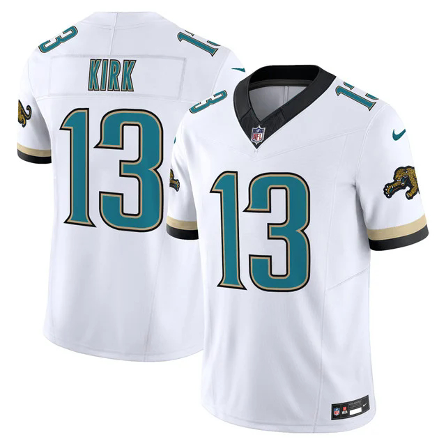 Men's Jacksonville Jaguars Throwback Vapor Limited Jersey WHITE #13 CHRISTIAN KIRK.webp