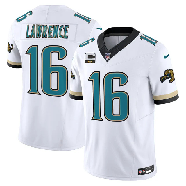 Men's Jacksonville Jaguars Throwback Vapor Limited Jersey WHITE #16 TREVOR LAWRENCE.webp