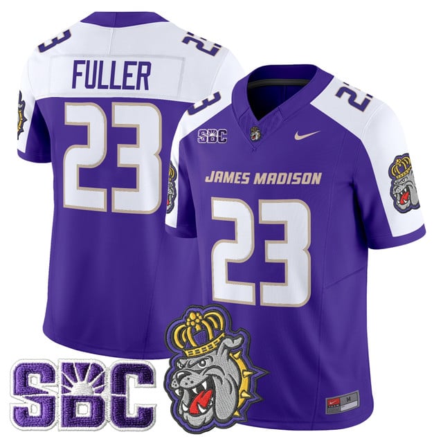 Men's James Madison Dukes 2025 Vapor Limited Jersey alternate #23 Jordan Fuller