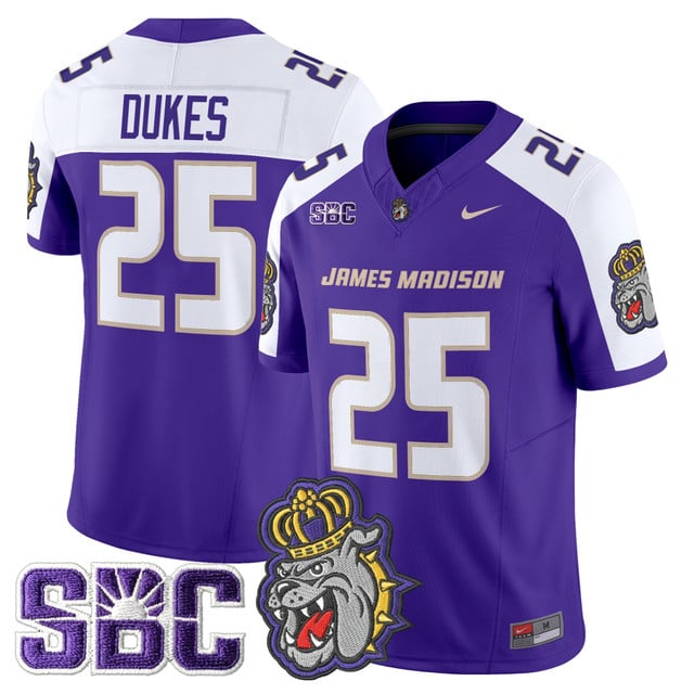 Men's James Madison Dukes 2025 Vapor Limited Jersey alternate #25 Dukes