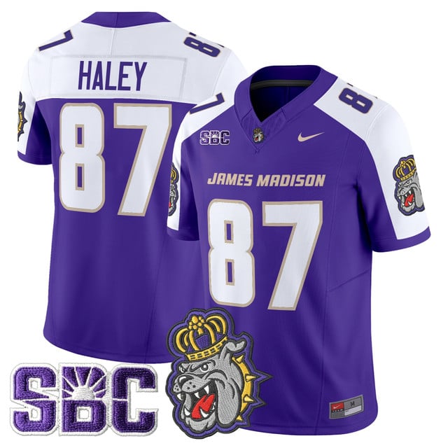 Men's James Madison Dukes 2025 Vapor Limited Jersey alternate #87 Charles Haley