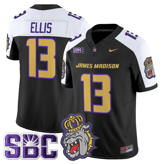 Men's James Madison Dukes 2025 Vapor Limited Jersey black #13 Landon Ellis