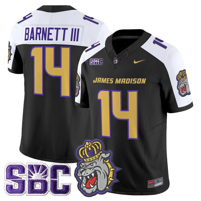 Men's James Madison Dukes 2025 Vapor Limited Jersey black #14 Alonza Barnett III