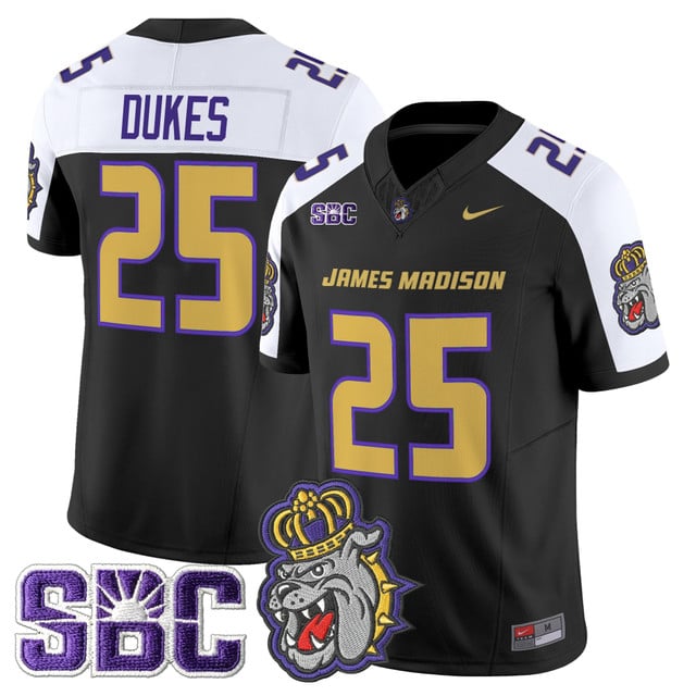 Men's James Madison Dukes 2025 Vapor Limited Jersey black #25 Dukes