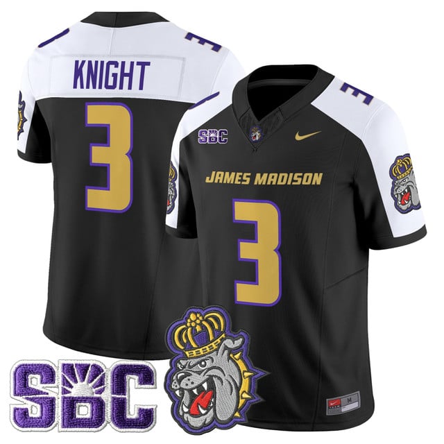 Men's James Madison Dukes 2025 Vapor Limited Jersey black #3 Wayne Knight