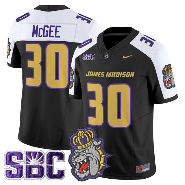 Men's James Madison Dukes 2025 Vapor Limited Jersey black #30 Scotty Mcgee
