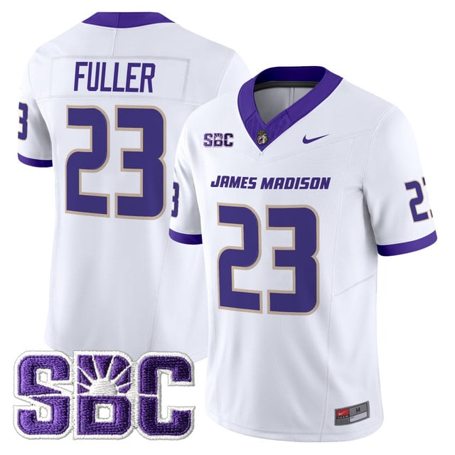 Men's James Madison Dukes 2025 Vapor Limited Jersey white #23 Jordan Fuller