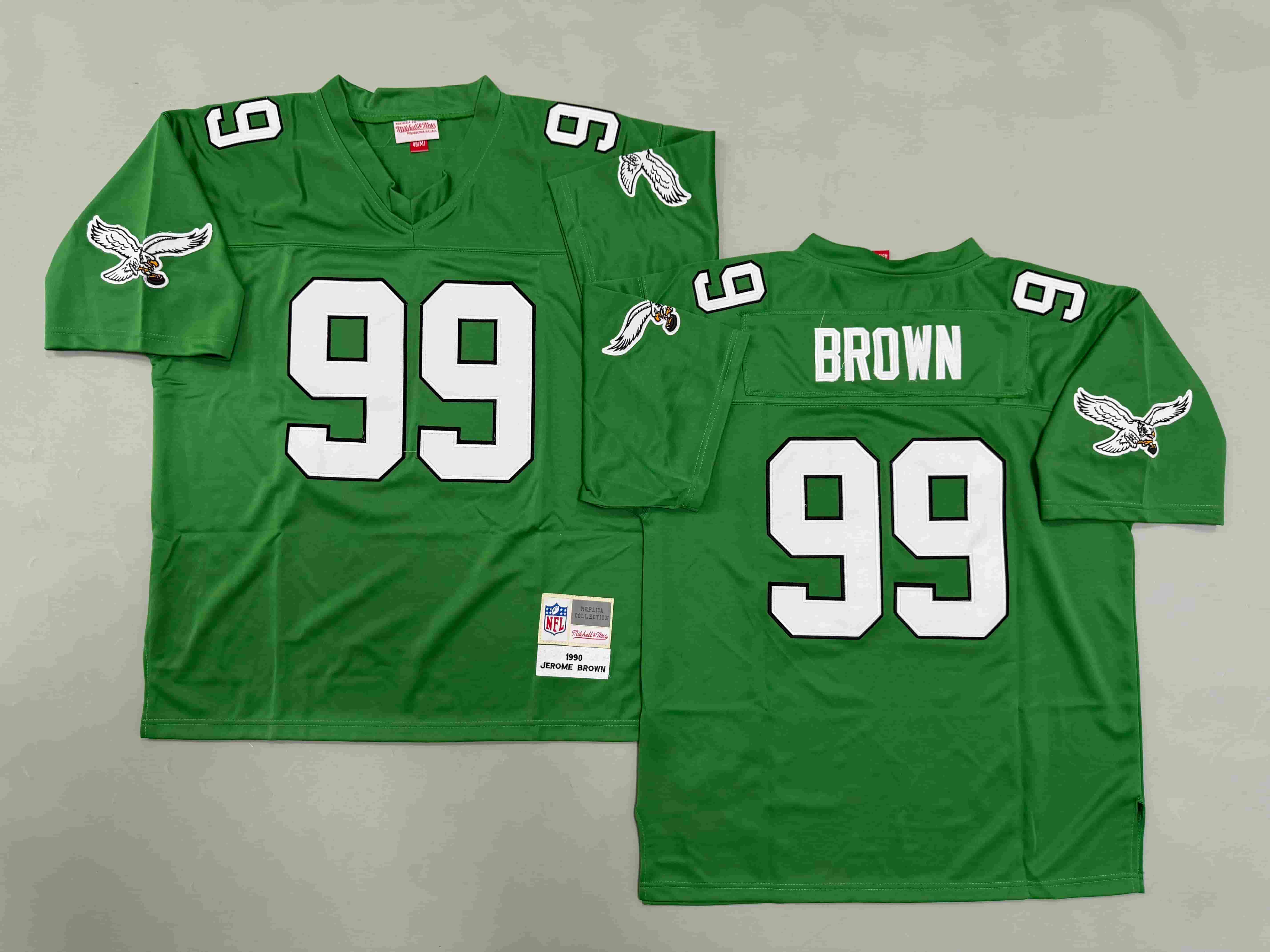 Men's Jerome Brown Kelly Green Philadelphia Eagles