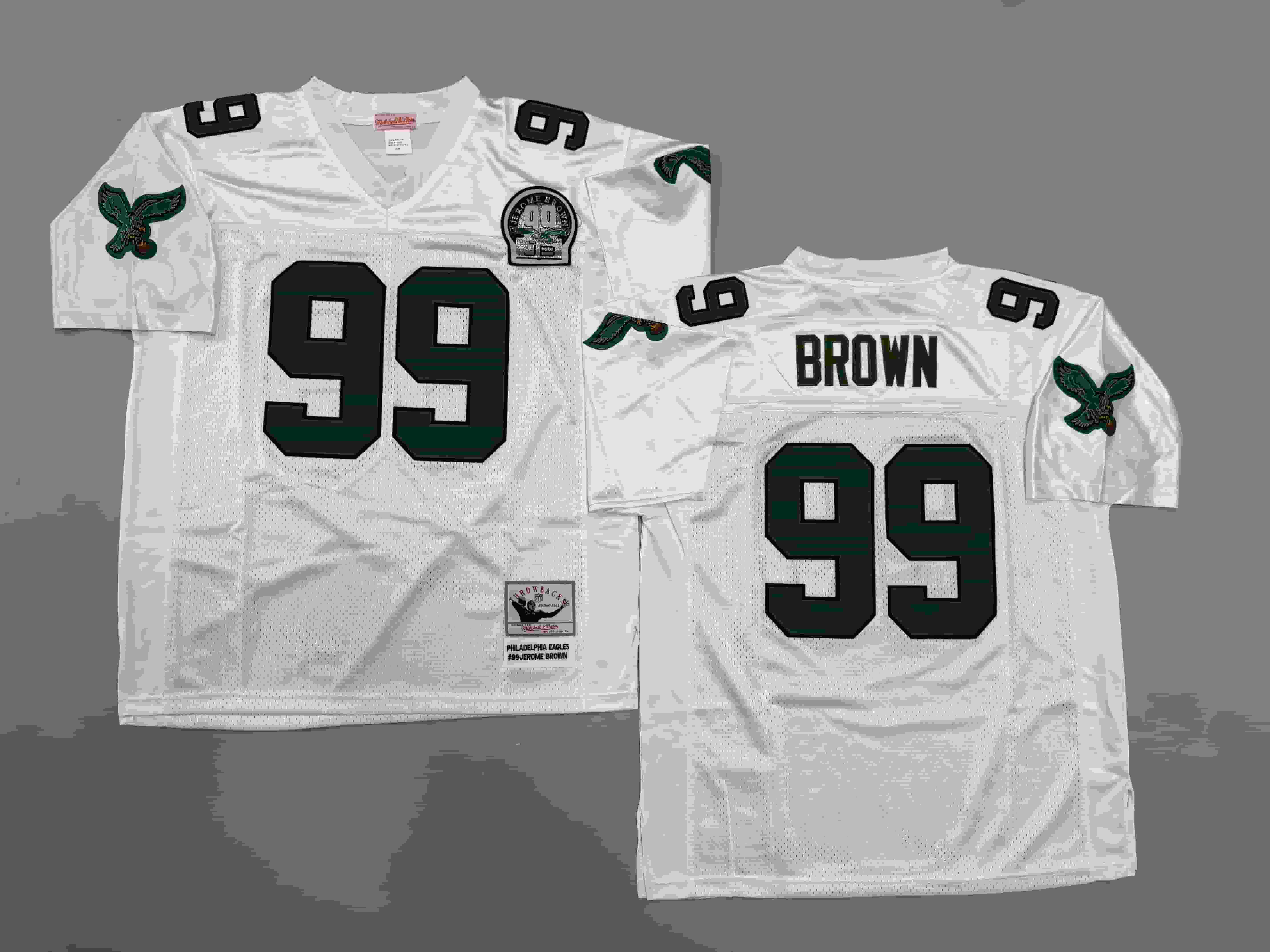 Men's Jerome Brown White Philadelphia Eagles