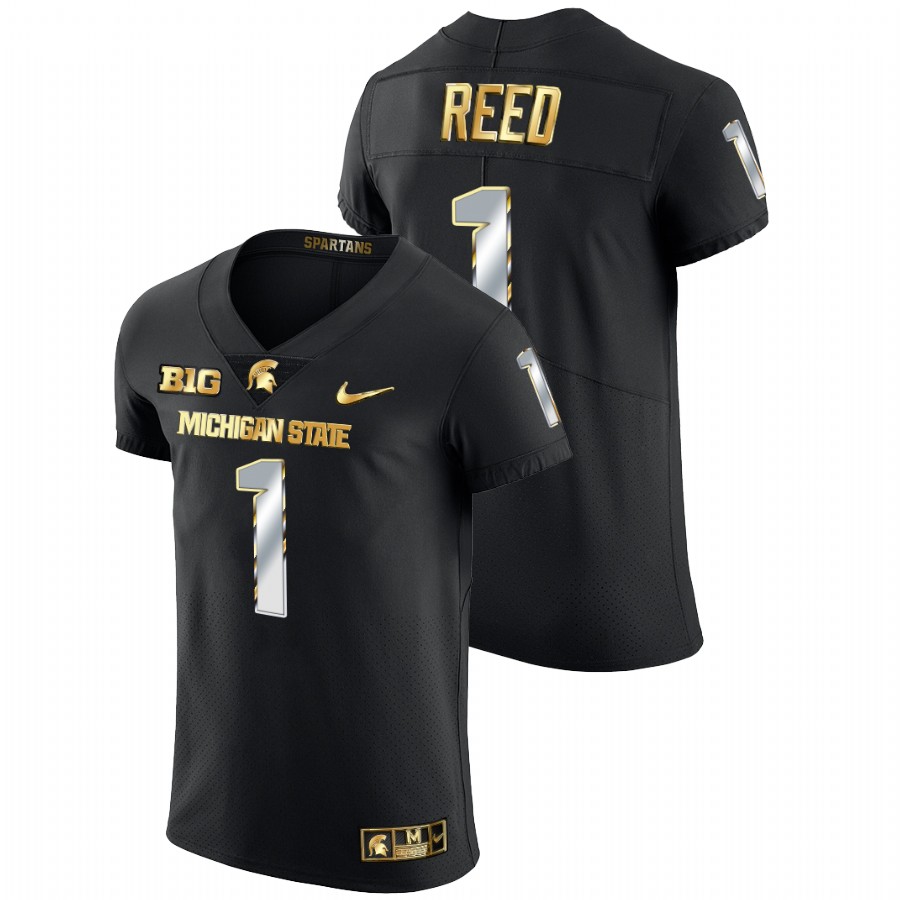 Men's Jersey Jayden Reed Michigan State Spartans Golden Edition Limited Football Jersey Black