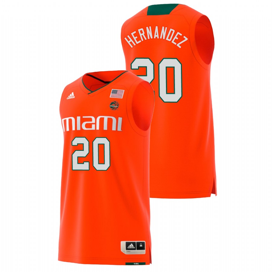 Men's Jersey Miami Hurricanes Orange Dewan Hernandez Basketball Swingman Jersey