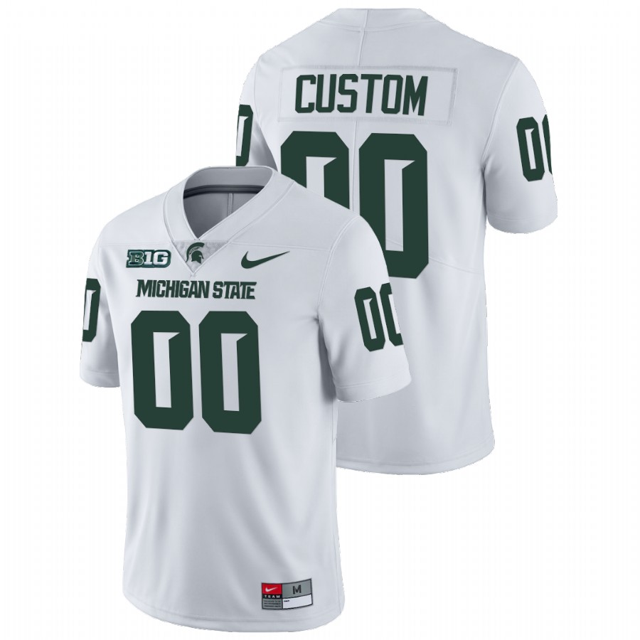 Men's Jersey Michigan State Spartans Custom White College Football Limited Jersey