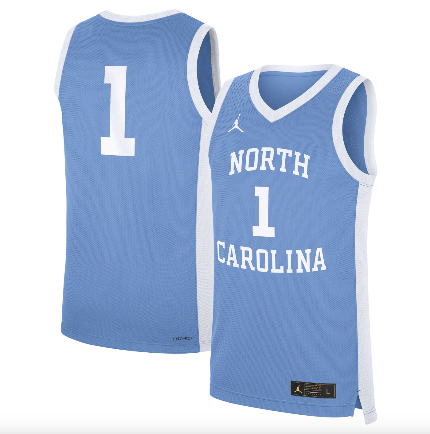 Men's Jordan Brand #1 Carolina Blue North Carolina Tar Heels Alternate Replica Jersey1