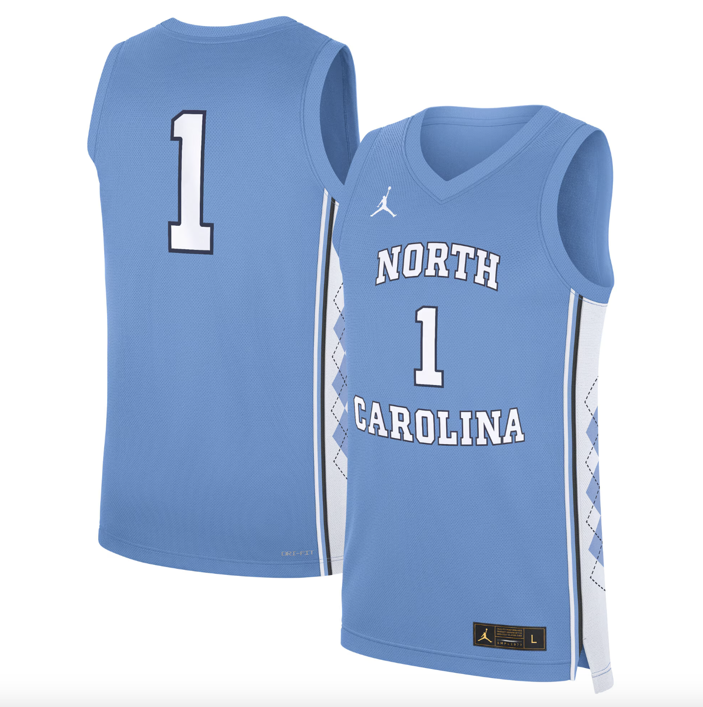Men's Jordan Brand Carolina Blue North Carolina Tar Heels Road Replica Basketball Jersey