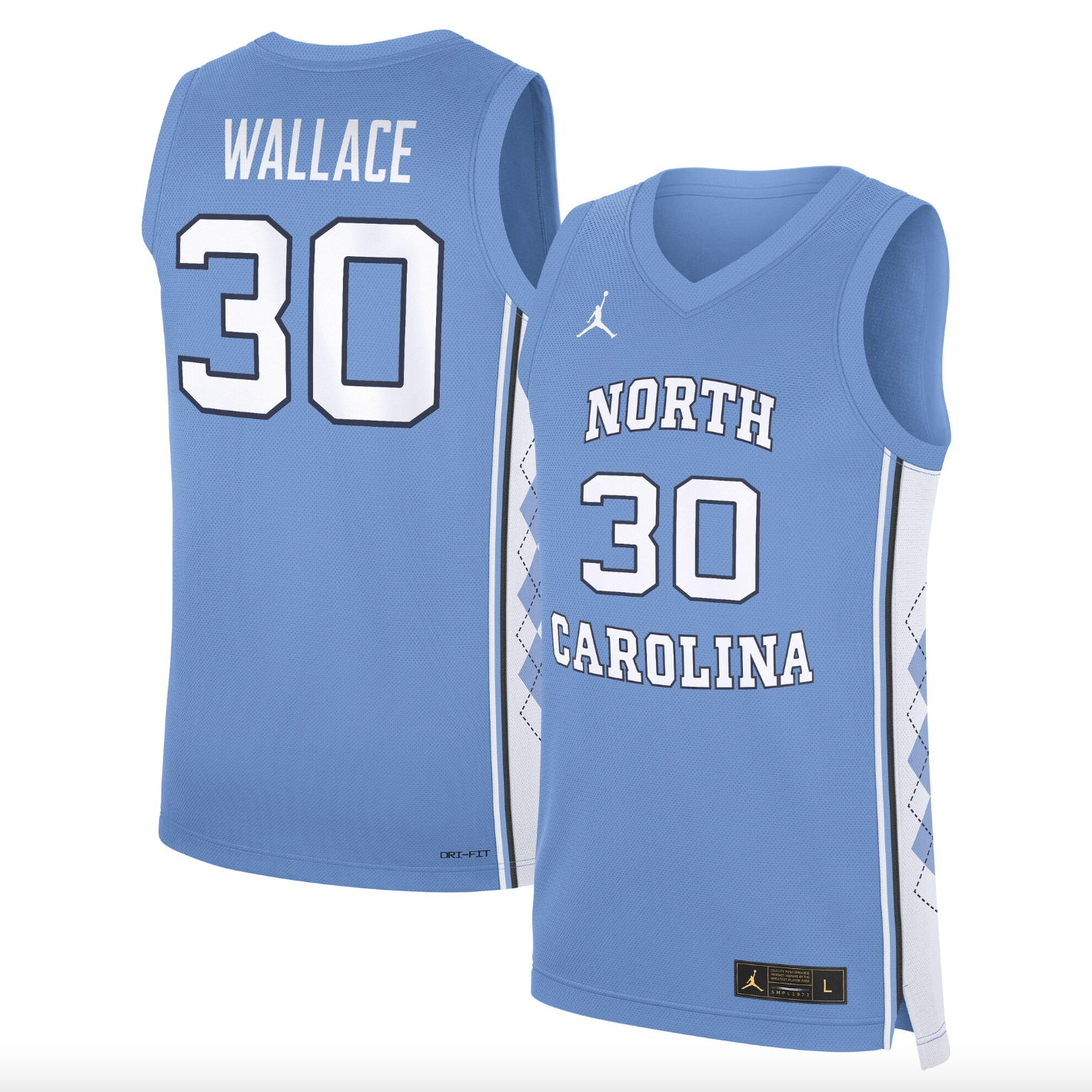 Men's Jordan Brand Rasheed Wallace Carolina Blue North Carolina Tar Heels Road Replica Basketball Jersey